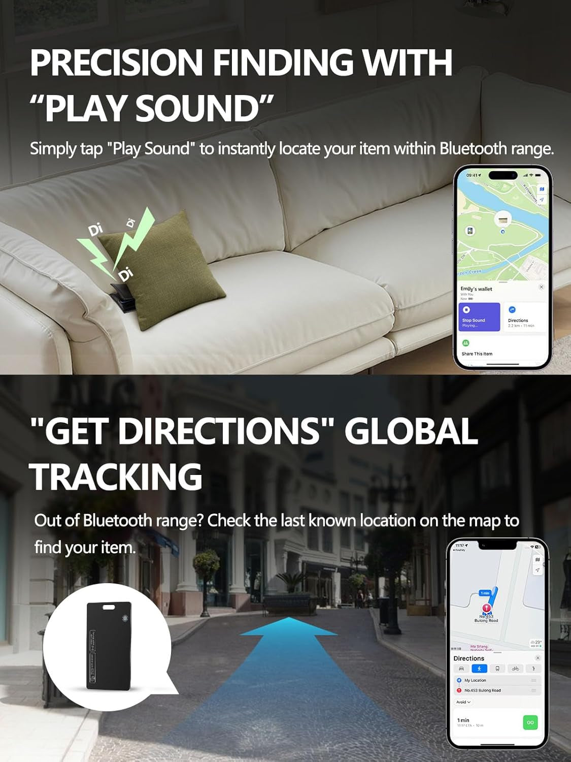 Wallet Tracker Card for Apple & Android, Find My Credit Card Tracker for Wallet, Luggage, Rechargeable Tracking Card Works with Apple Find My & Google'S Find Hub (For Ios & Android, 1 Pack)